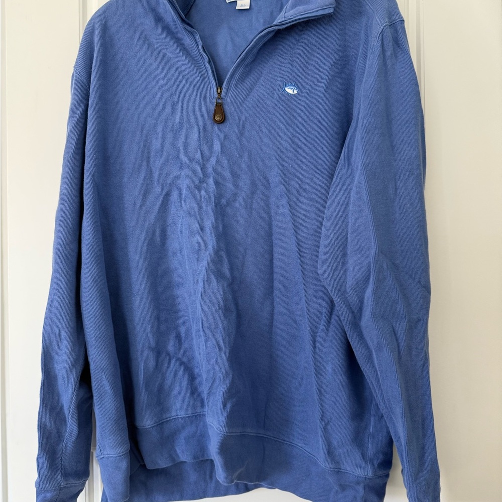 Southern Tide Men's Classic Blue Zip-Up Sweater